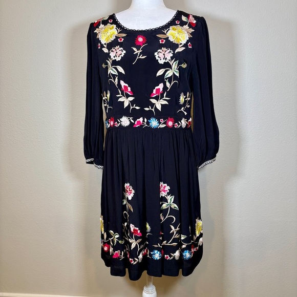 French Connection Saya Floral Embroidered Dress Size 10